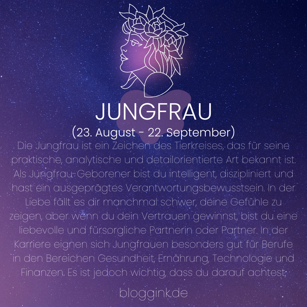 Jungfrau (23. August - 22. September)