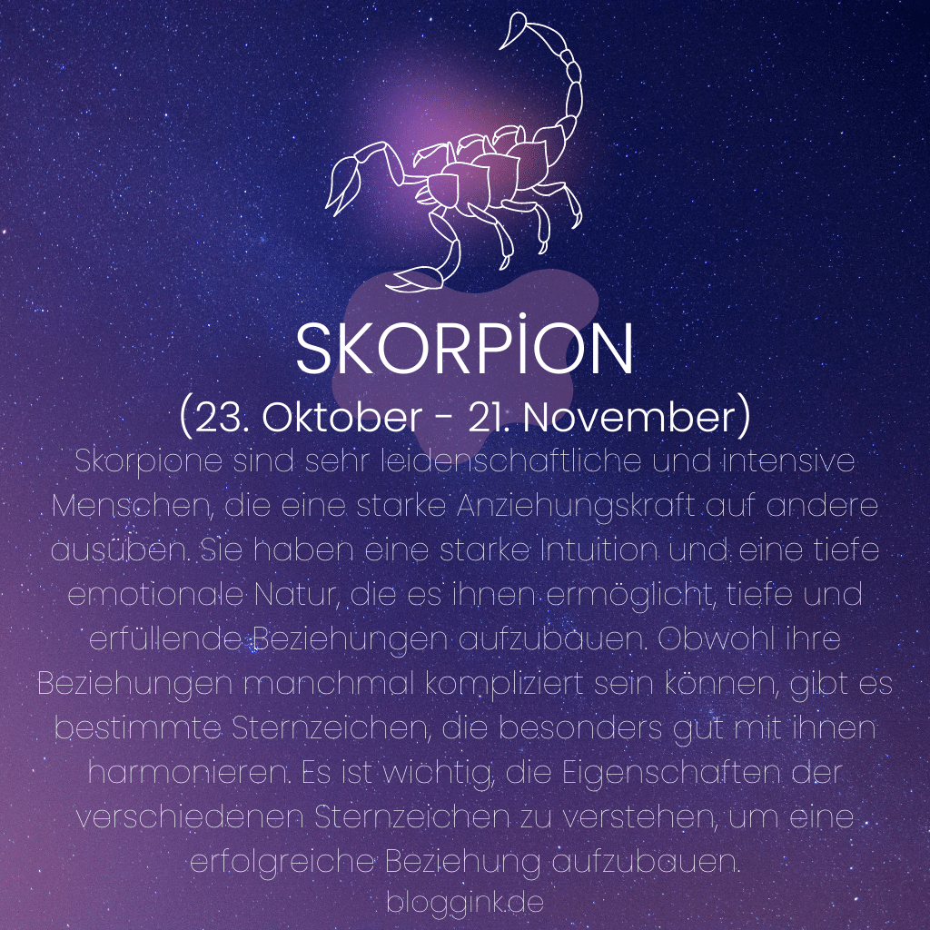 Skorpion (23. Oktober - 21. November)