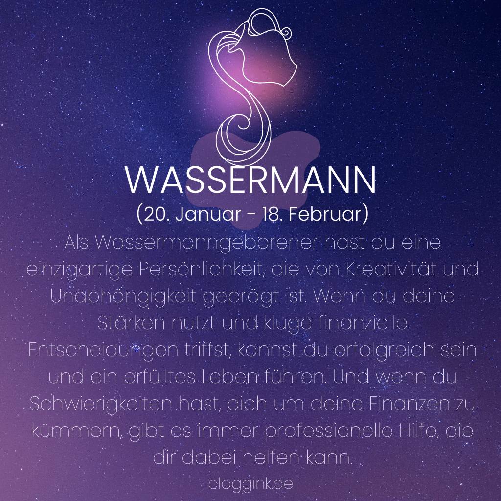Wassermann (20. Januar - 18. Februar)