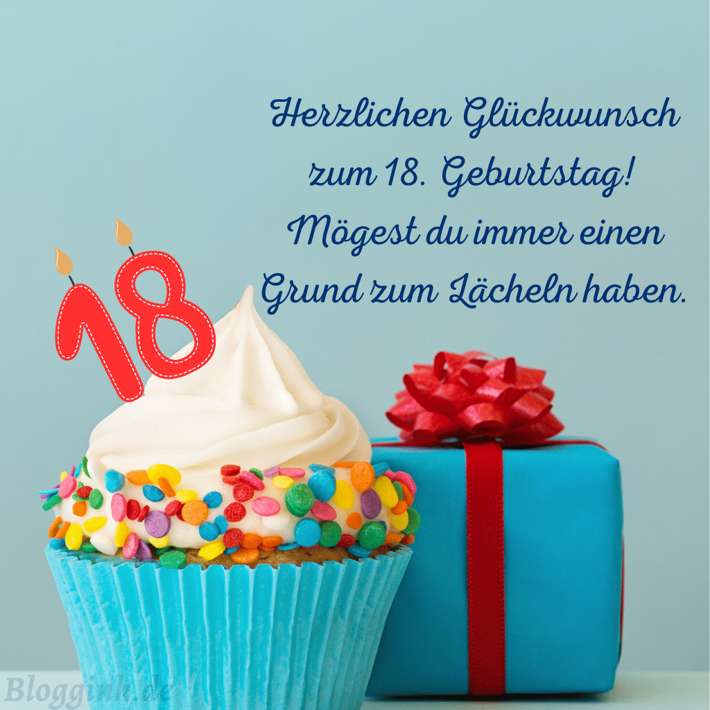 Geburtstagbilder Herzlichen Glückwunsch zum Erreichen der Volljährigkeit! Ich wünsche dir einen Tag voller Freude und positive Überraschungen.Bloggink.de