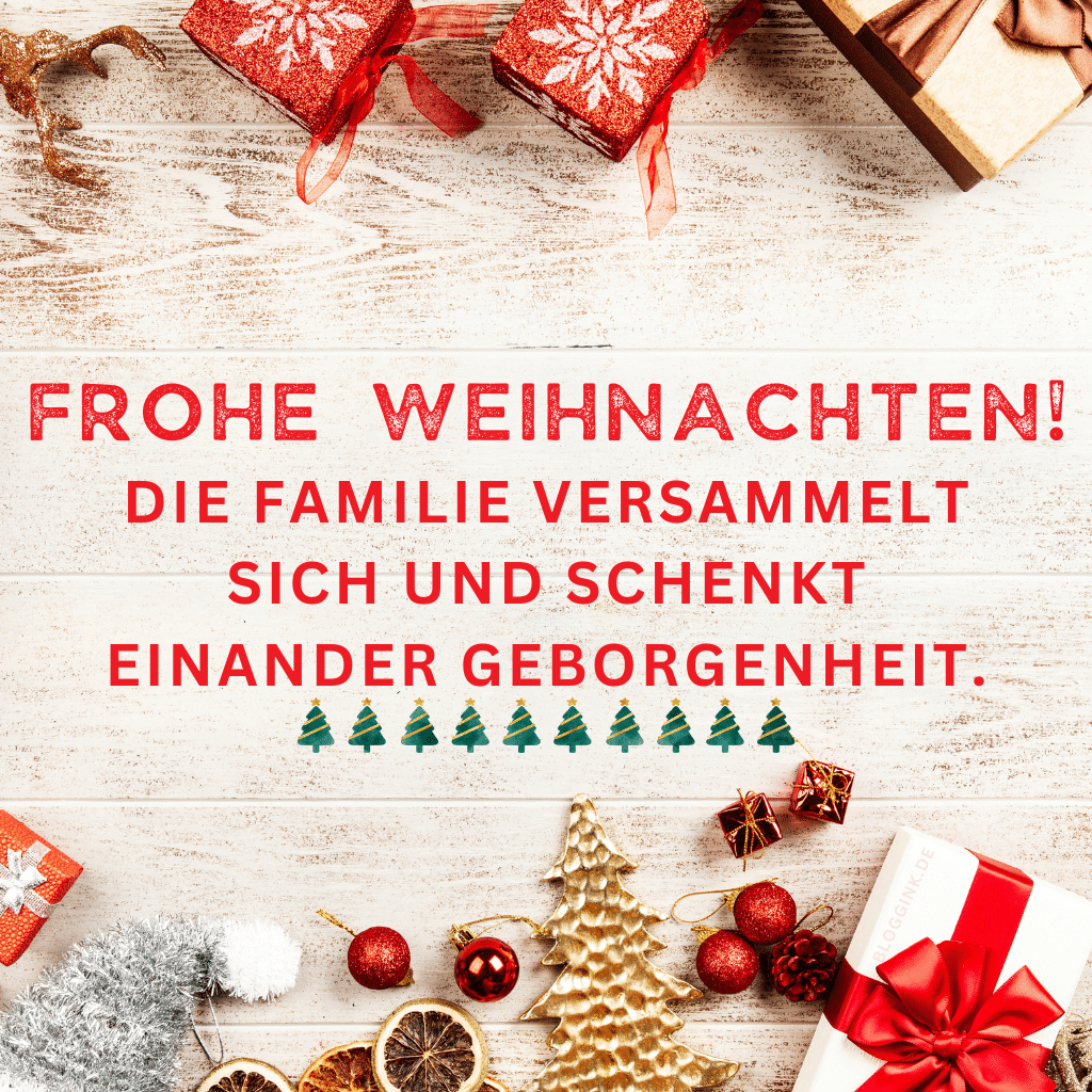 Weihnachtsbilder Frohe Weihnachten! Die Familie versammelt sich und schenkt einander Geborgenheit.Bloggink.de