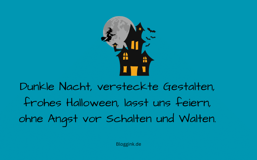 Halloween-Sprüche Dunkle Nacht, versteckte Gestalten... Bloggink.de