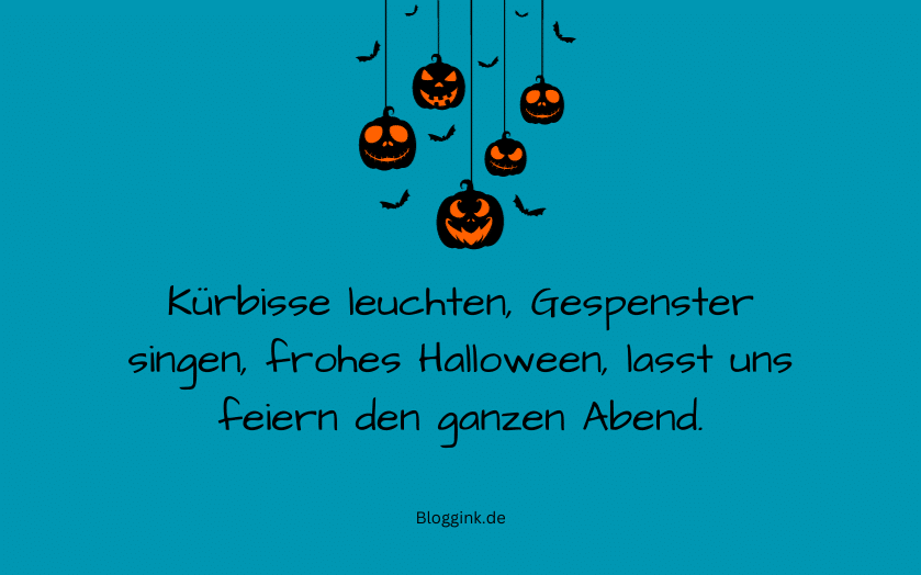 Halloween-Sprüche Kürbisse leuchten, Gespenster... Bloggink.de