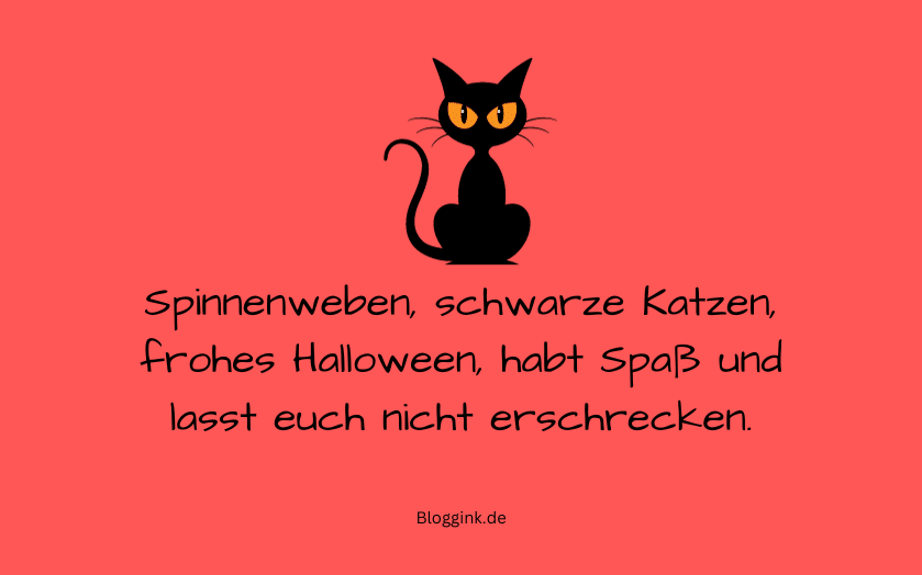 Halloween-Sprüche Spinnenweben, schwarze Katzen... Bloggink.de