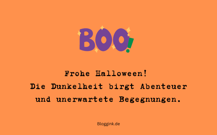 Halloween-Grüße Die Dunkelheit birgt Abenteuer... Bloggink.de