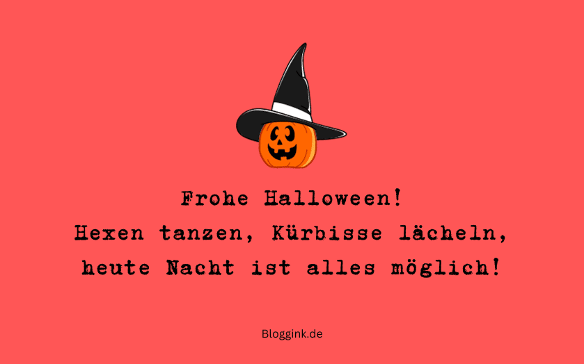 Halloween-Grüße Hexen tanzen, Kürbisse lächeln... Bloggink.de