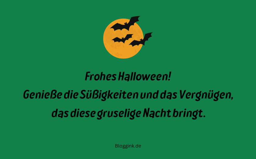 Halloween-Wünsche Genieße die Süßigkeiten und das Vergnügen... Bloggink.de