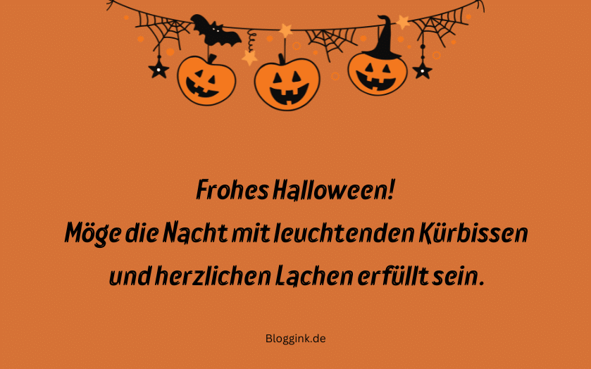 Halloween-Wünsche Möge die Nacht mit leuchtenden Kürbissen... Bloggink.de