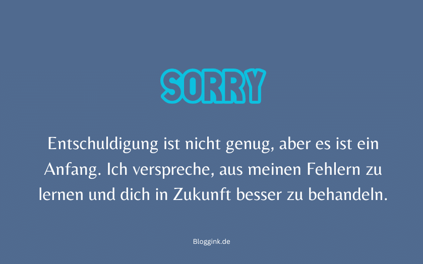 Entschuldigung Entschuldigung ist nicht genug, aber es ist ein Anfang...Bloggink.de