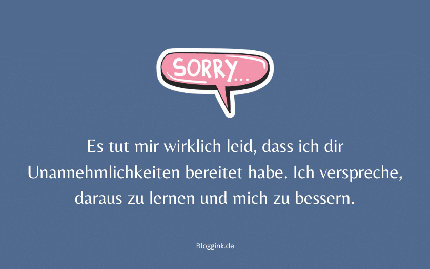 Entschuldigung Es tut mir wirklich leid, dass ich dir...Bloggink.de