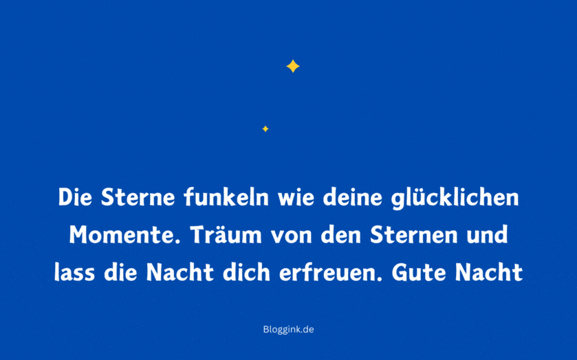 Guten Nacht-GIFs Die Sterne funkeln wie deine glücklichen...Bloggink.de