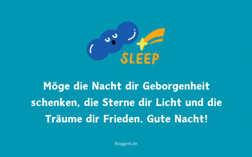 Guten Nacht-GIFs Möge die Nacht dir Geborgenheit schenken, die Sterne dir...Bloggink.de