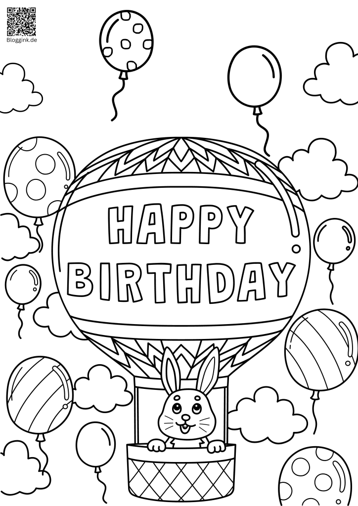 Geburtstagsausmalbilder von Luftballons Nr.1 Bloggink.de