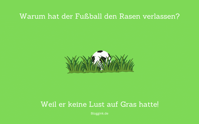 Witze des Monats Warum hat der Fußball den Rasen verlassen...Bloggink.de